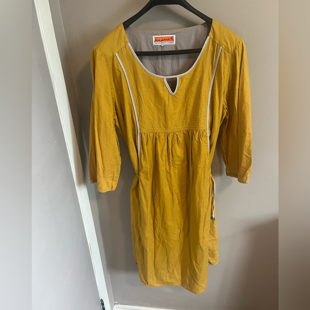 Ilse Menck South African designer lagenlook dress cotton shell accents M